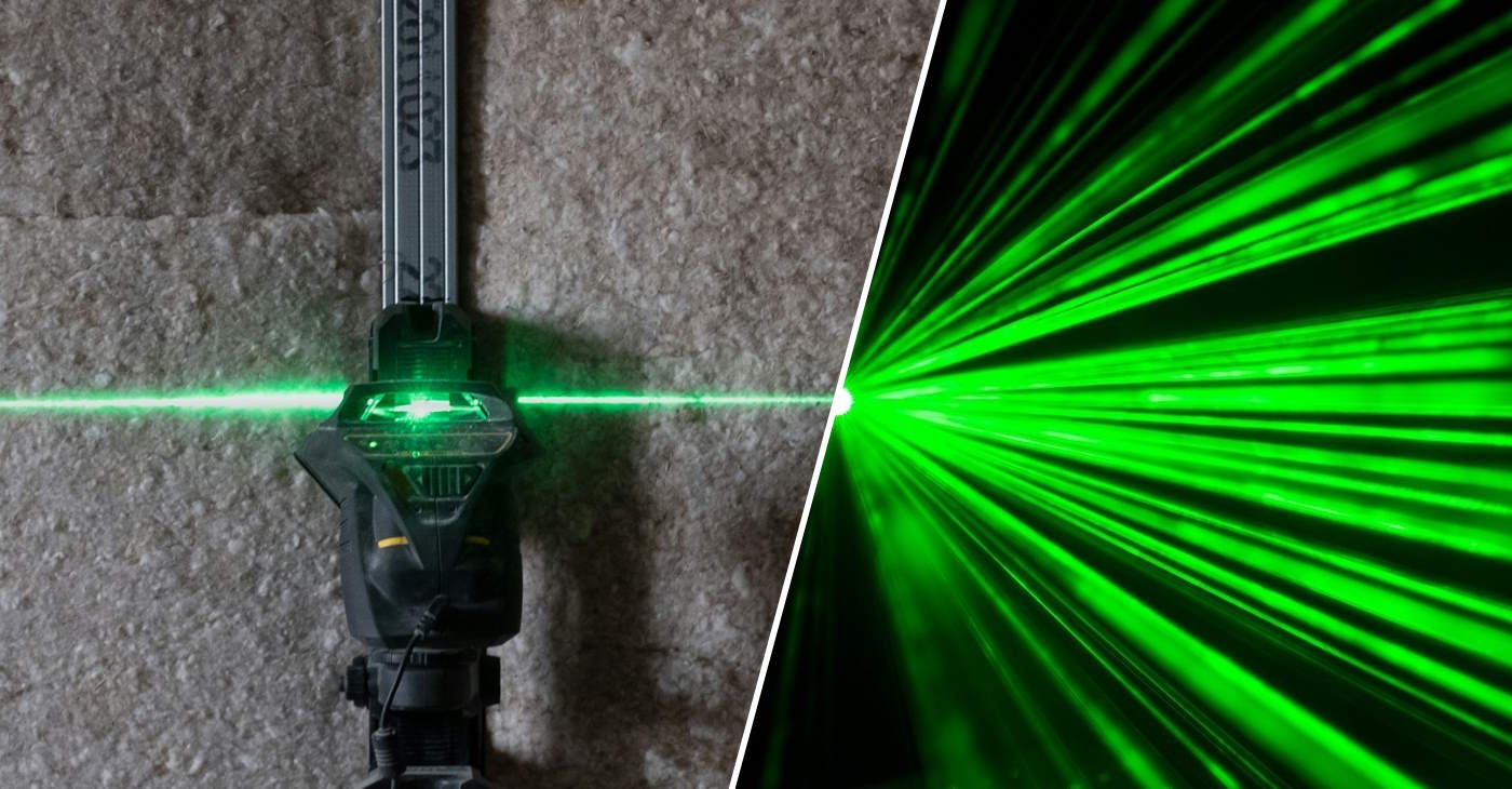 roterande laser i grön färg