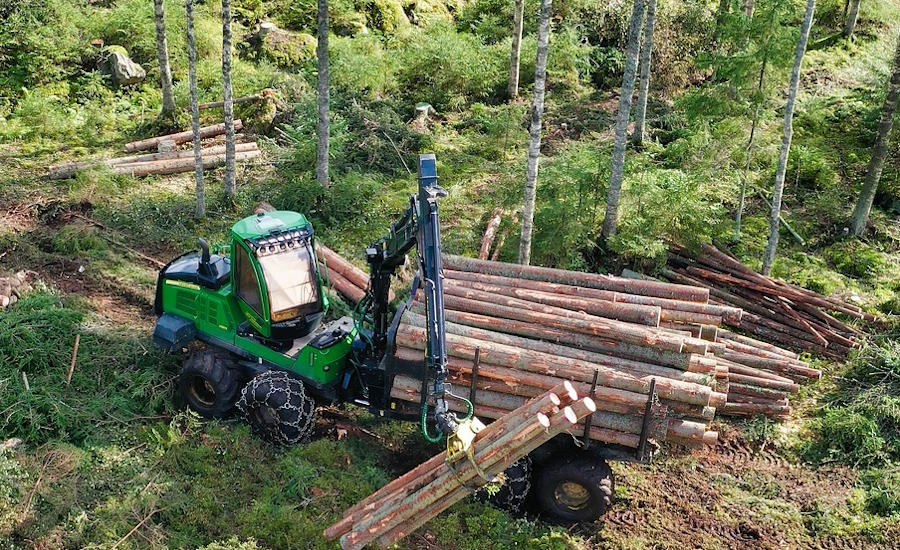 skotare är rekommenderat vid skogsbruk av industriell skala då dessa maskiner är specifikt framtagna för transport av virke inom skogsterräng och tar sig därmed fram bättre och med färre körskador